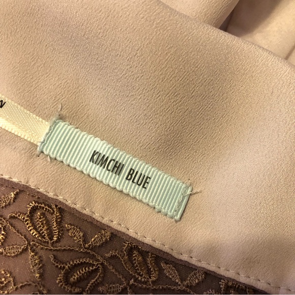 Kimchi Blue Light Brown Cream Lining Chiffon Lace Dress - Picture 5 of 5